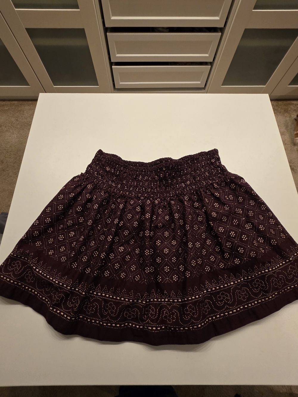 Madewell Ruffled Mini Skirt In Dusty Plum - Size L